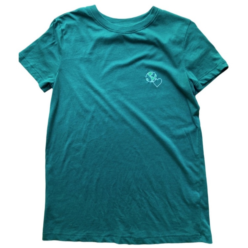 Halogen Short Sleeve Long T-Shirt Size Child’s Small Foresty Green Crew Neck